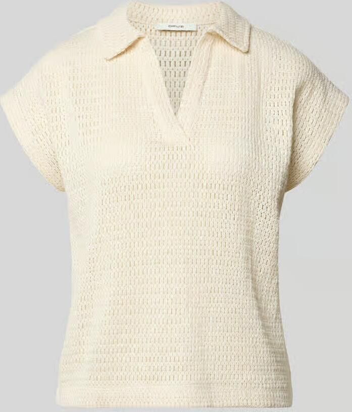 Opus Gebreid shirt met polokraag en V-hals model 'Somona' - Foto 2