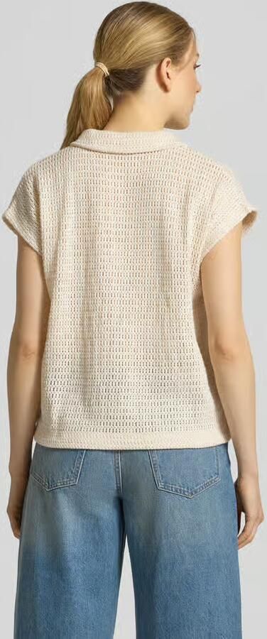 Opus Gebreid shirt met polokraag en V-hals model 'Somona' - Foto 4