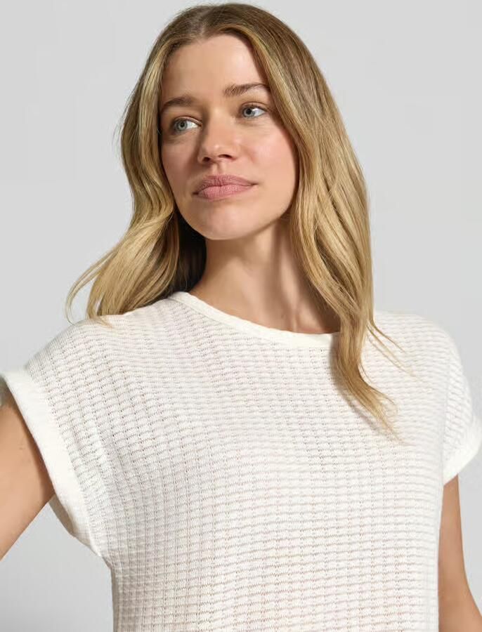Opus Gebreid shirt met ronde hals model 'Sishell'