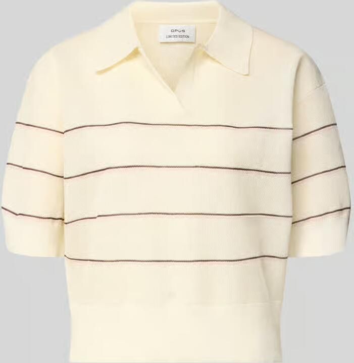 Opus Gebreid shirt van viscosemix met polokraag model 'Pringi' - Foto 2