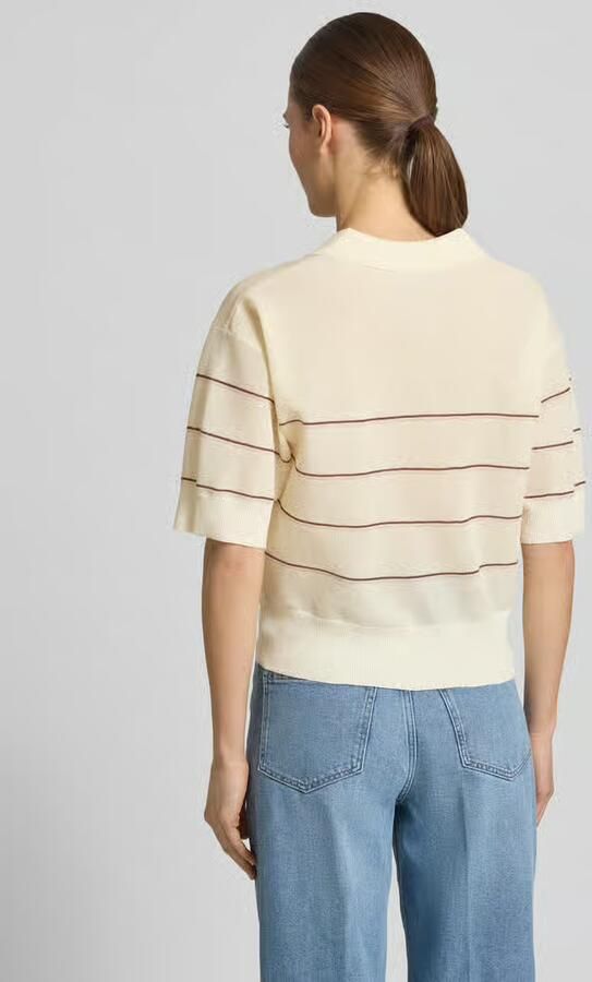 Opus Gebreid shirt van viscosemix met polokraag model 'Pringi' - Foto 3