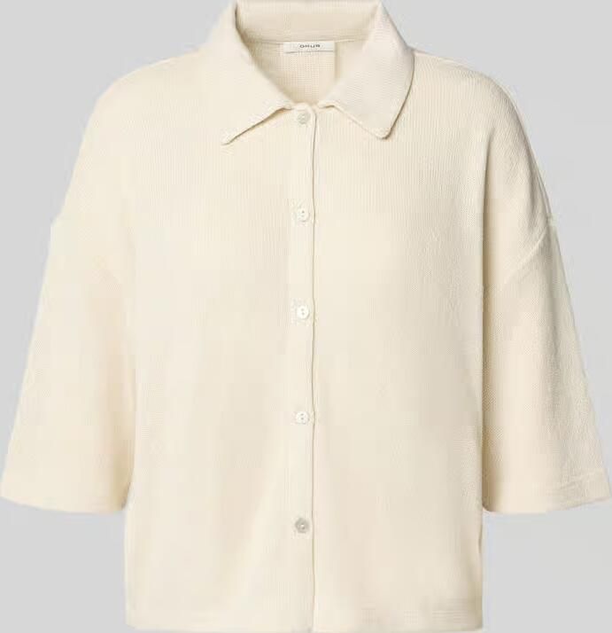 Opus Gebreid shirt van viscosemix met polokraag model 'Sitrica' - Foto 2