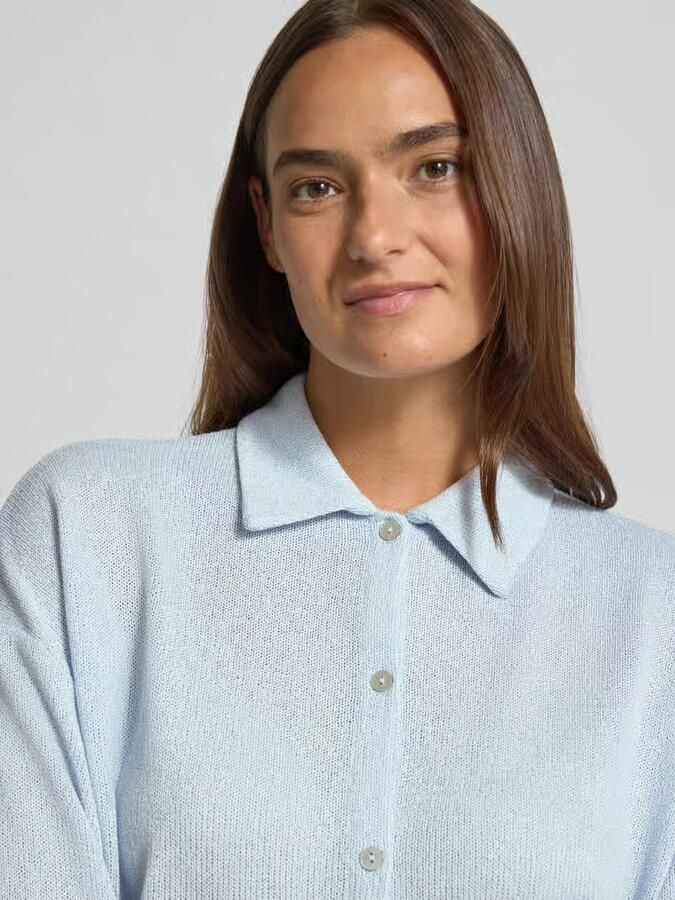 Opus Gebreid shirt van viscosemix met polokraag model 'Sitrica'