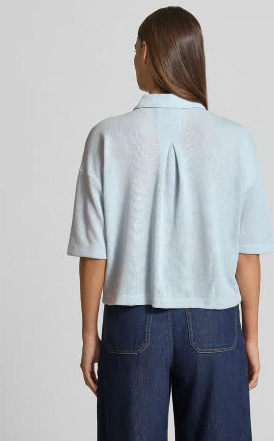 Opus Gebreid shirt van viscosemix met polokraag model 'Sitrica'