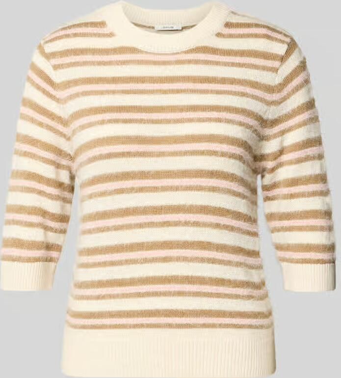 Opus Gebreide pullover met geribde boorden