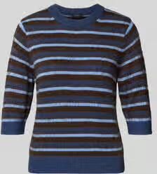 Opus Gebreide pullover met geribde boorden