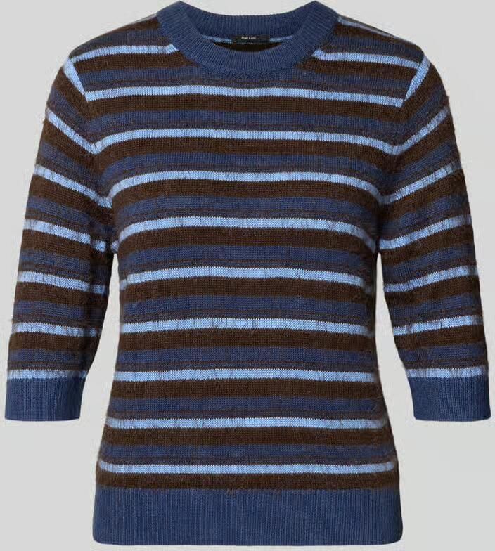 Opus Gebreide pullover met geribde boorden
