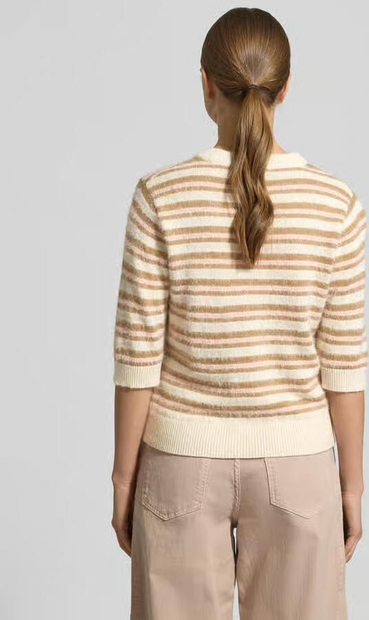 Opus Gebreide pullover met geribde boorden