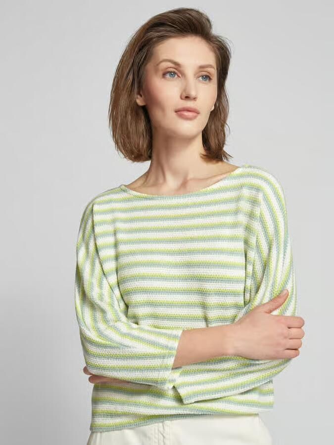 Opus Gebreide pullover met streepmotief model 'Guste'