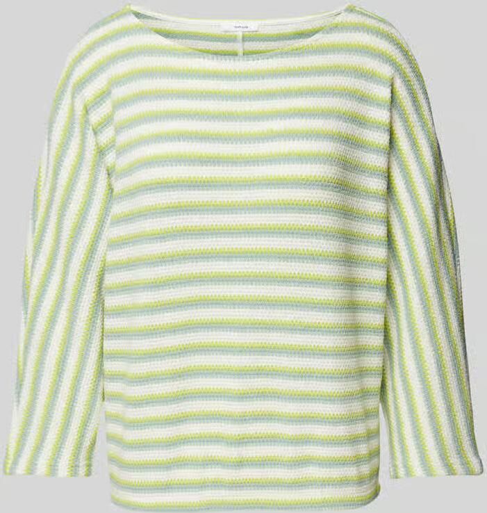 Opus Gebreide pullover met streepmotief model 'Guste' - Foto 2