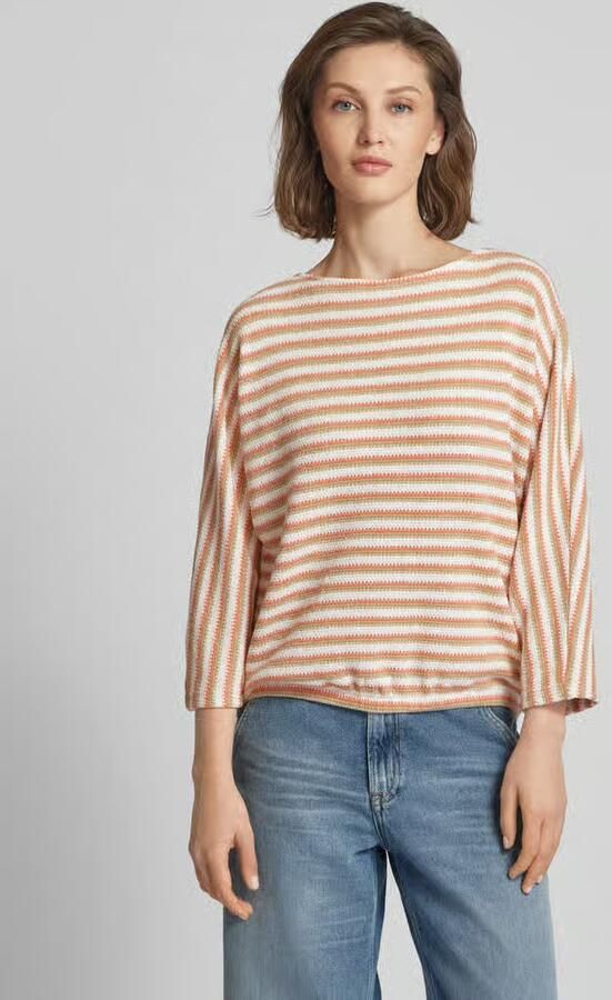 Opus Gebreide pullover met streepmotief model 'Guste' - Foto 4