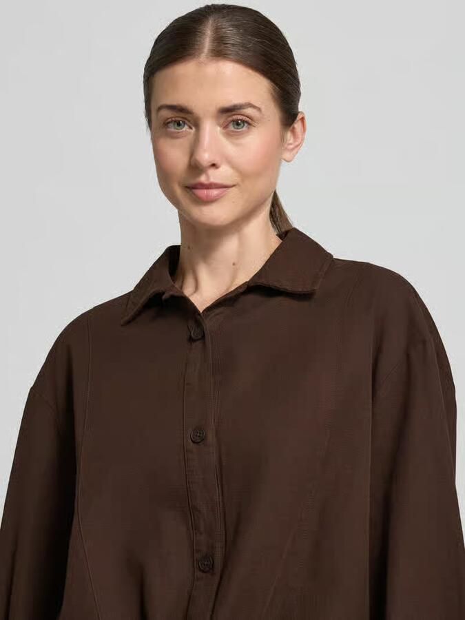 Opus Hemdjack van mix van katoen en linnen relaxed fit model 'Formente'