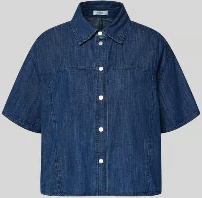 Opus Jeansblouse met kentkraag model 'Ferluna' - Foto 2
