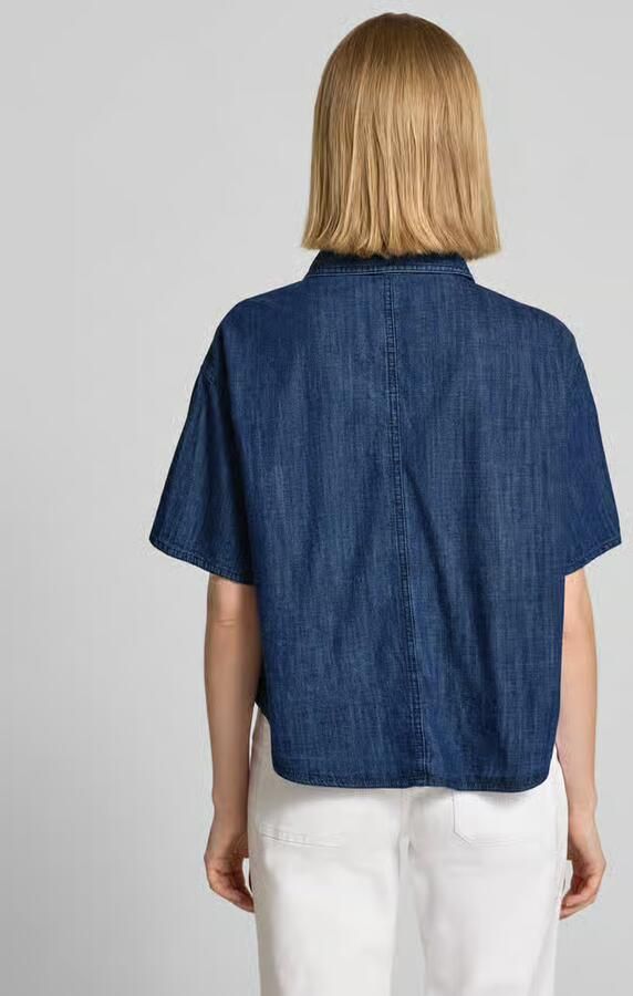Opus Jeansblouse met kentkraag model 'Ferluna' - Foto 3