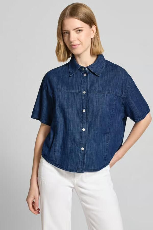 Opus Jeansblouse met kentkraag model 'Ferluna' - Foto 2