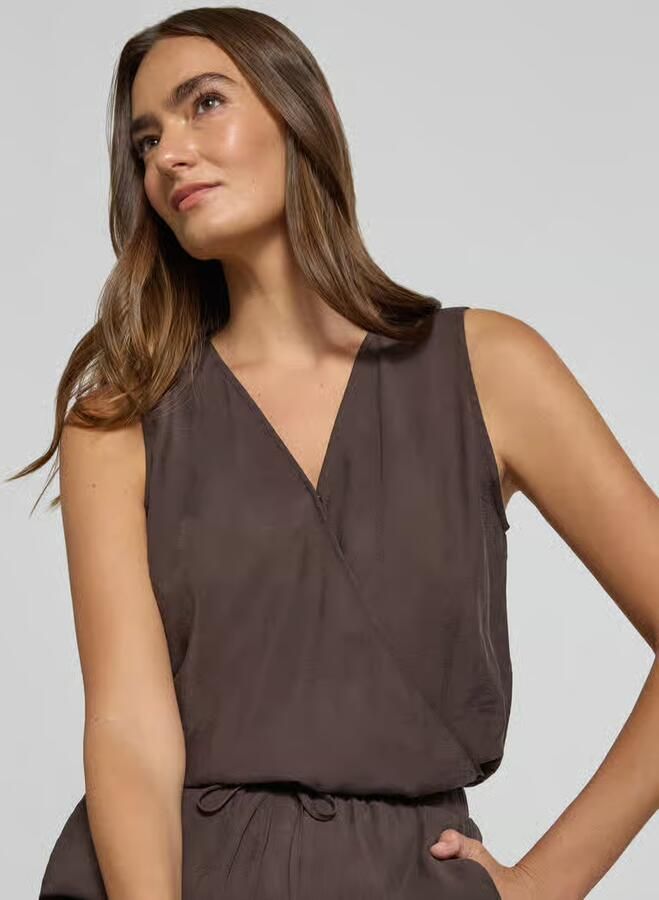 Opus Jumpsuit van modalmix met V-hals model 'Mellao'