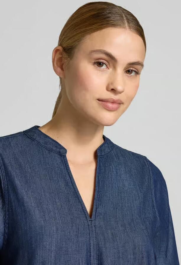 Opus Knie-lange denimjurk met V-hals model 'Wonema'