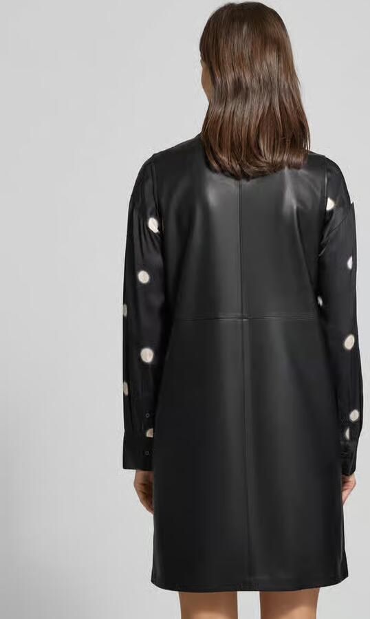 Opus Knie-lange jurk in Leerlook Model 'Wancy' - Foto 3