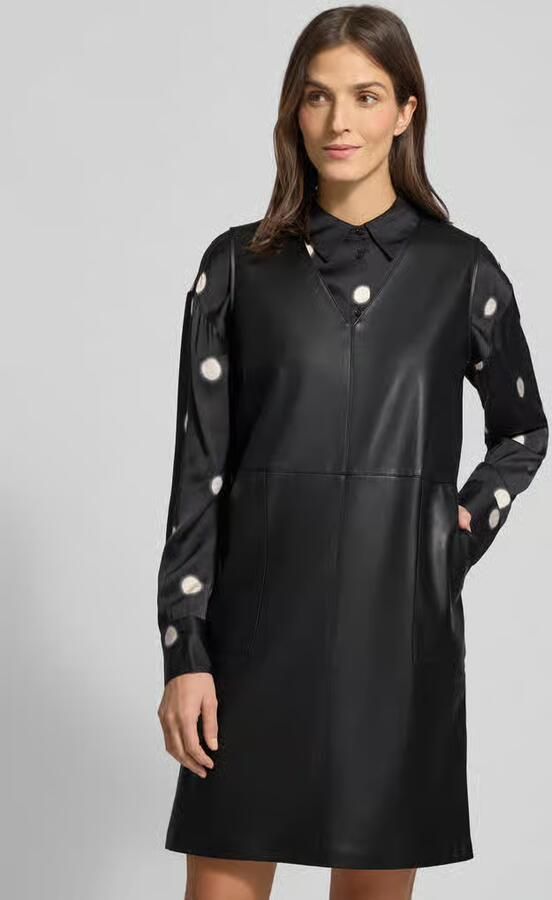 Opus Knie-lange jurk in Leerlook Model 'Wancy' - Foto 2