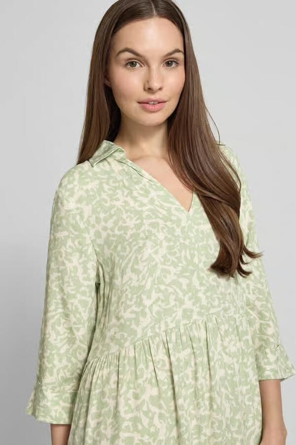 Opus Knielange jurk in laagjeslook model 'Walari'