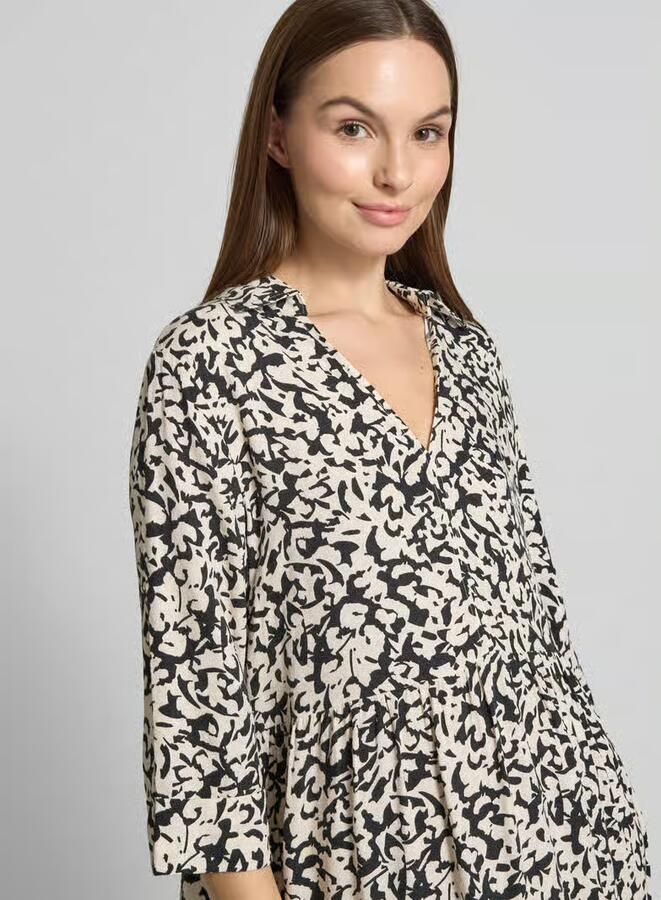 Opus Knielange jurk in laagjeslook model 'Walari'