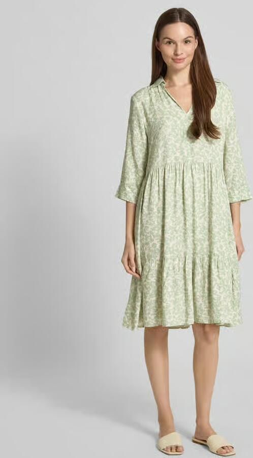 Opus Knielange jurk in laagjeslook model 'Walari' - Foto 2