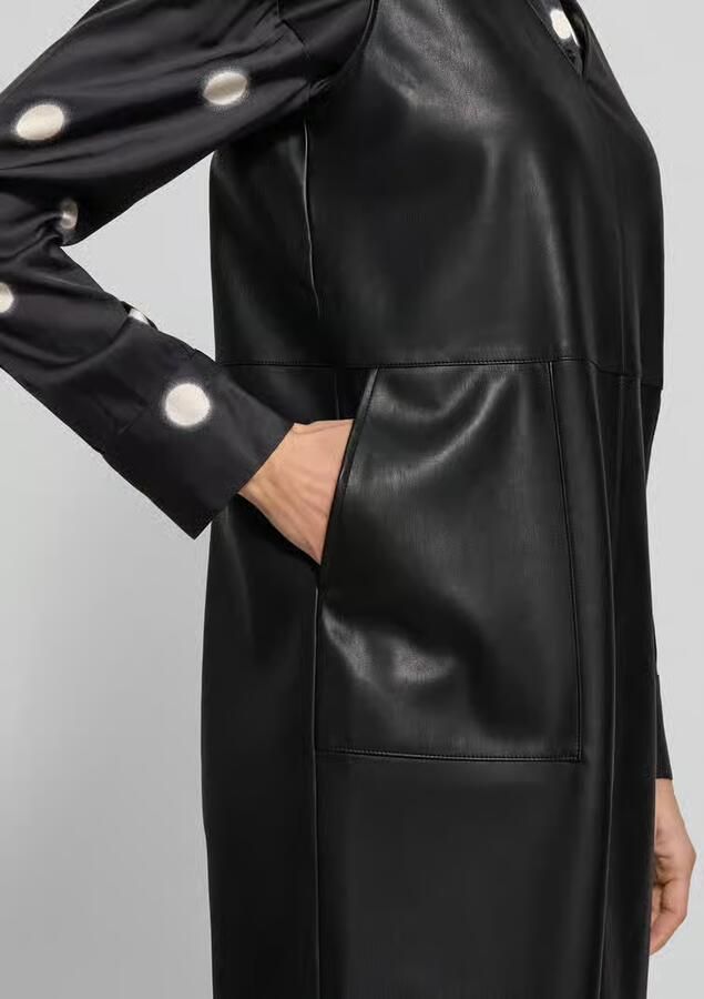 Opus Knielange jurk in leerlook model 'Wancy' - Foto 2