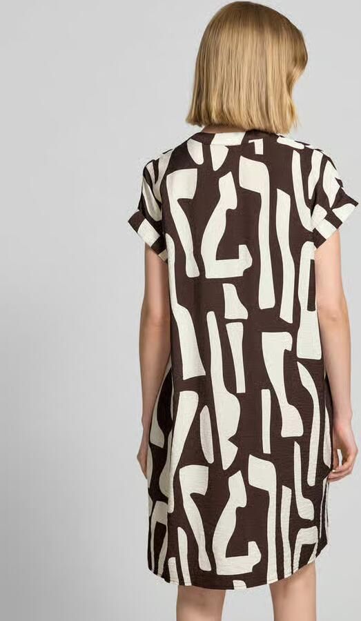 Opus Knielange jurk met tuniekkraag model 'Wulana dune'