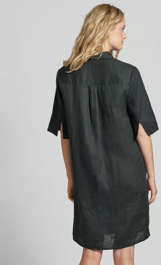 Opus Knielange linnen jurk met 1 2-mouwen model 'Walmari'