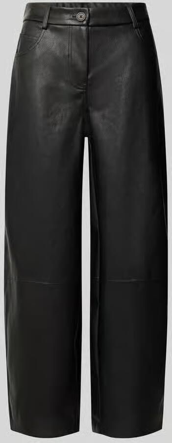 Opus Kunstleren broek met riemlussen