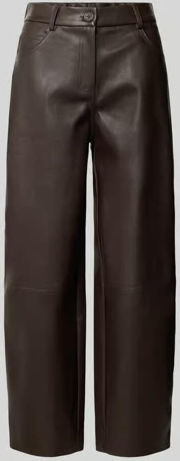 Opus Kunstleren broek met riemlussen