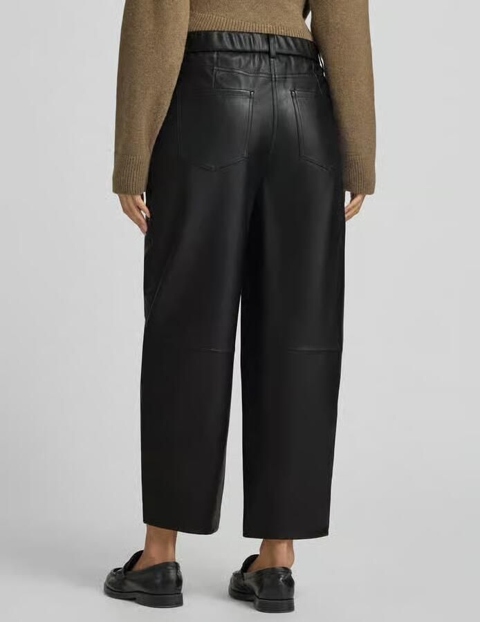 Opus Kunstleren broek met riemlussen - Foto 3