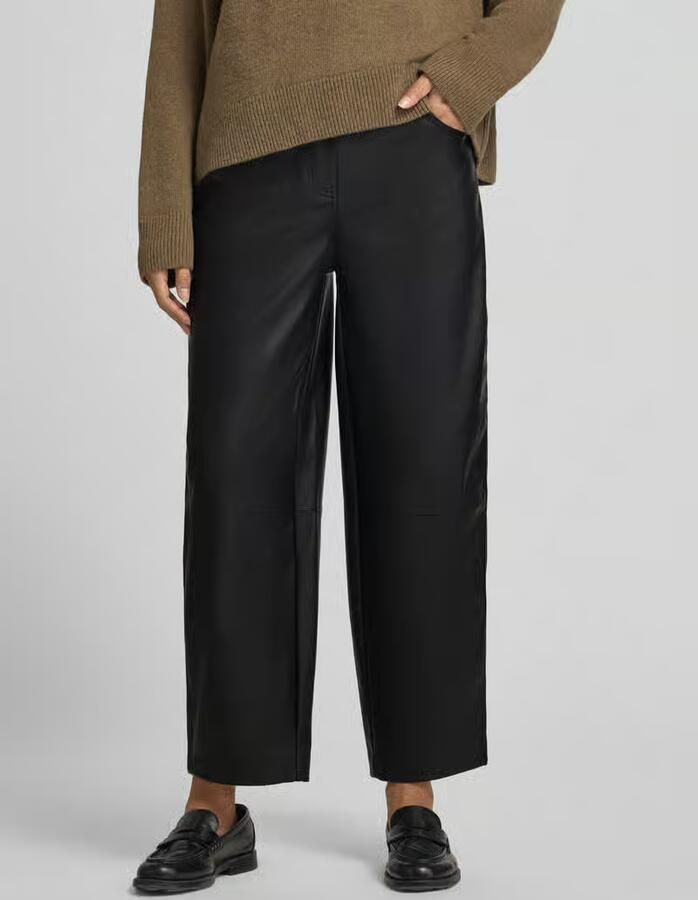 Opus Kunstleren broek met riemlussen - Foto 2