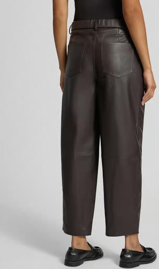 Opus Kunstleren broek met riemlussen - Foto 2