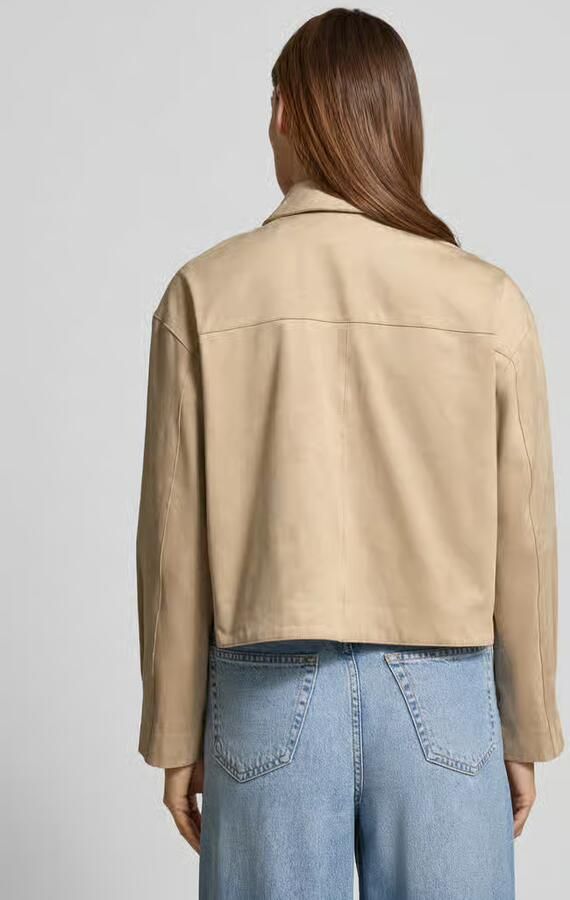 Opus Kunstleren jack met klepzakken model 'Jelis'