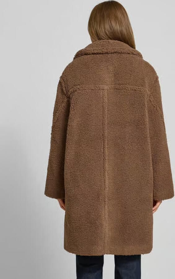 Opus Lange jas van teddybont met steekzakken model 'Heddy'