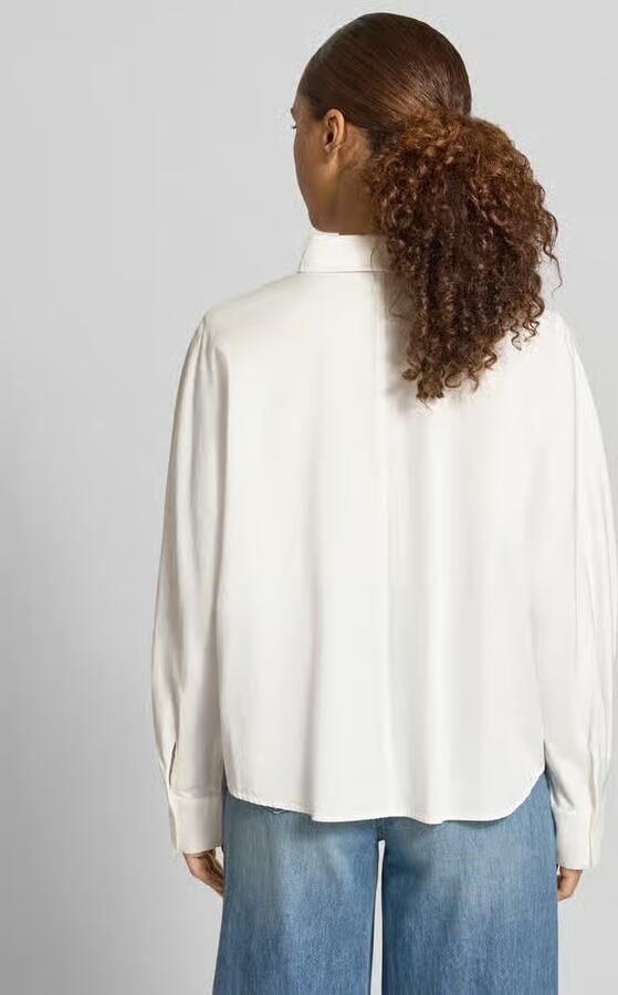 Opus Loose fit blouse met lange mouwen van puur katoen model 'Feddy'