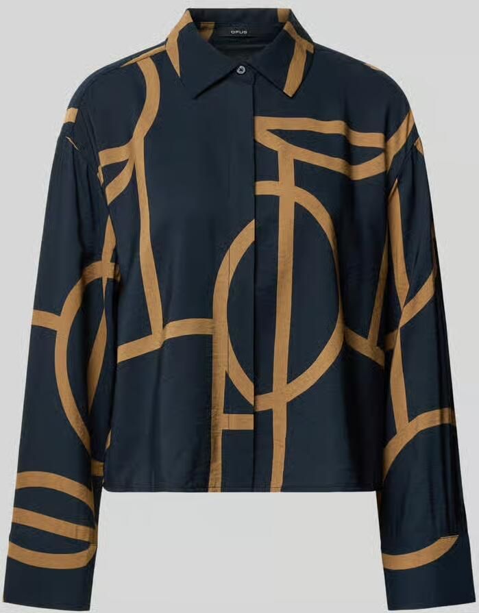 Opus Loose fit blouse met lange mouwen van viscosemix model 'Fordoa'