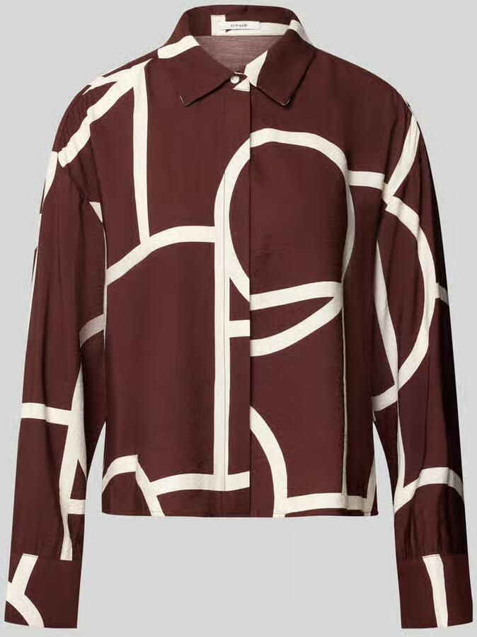 Opus Loose fit blouse met lange mouwen van viscosemix model 'Fordoa'