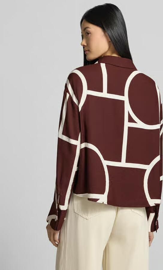 Opus Loose fit blouse met lange mouwen van viscosemix model 'Fordoa' - Foto 3
