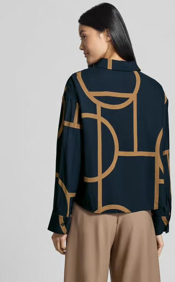 Opus Loose fit blouse met lange mouwen van viscosemix model 'Fordoa' - Foto 2