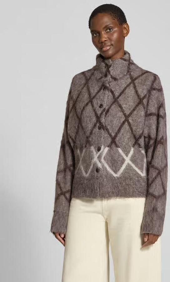 Opus Loose fit gebreid jack met wol model 'Dargyle' - Foto 2