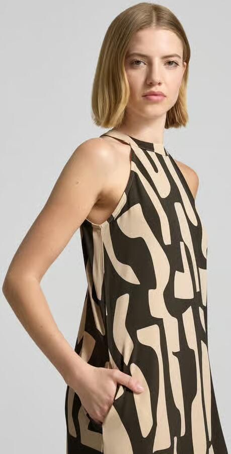 Opus midi-jurk in all-over look model 'Wina dune'