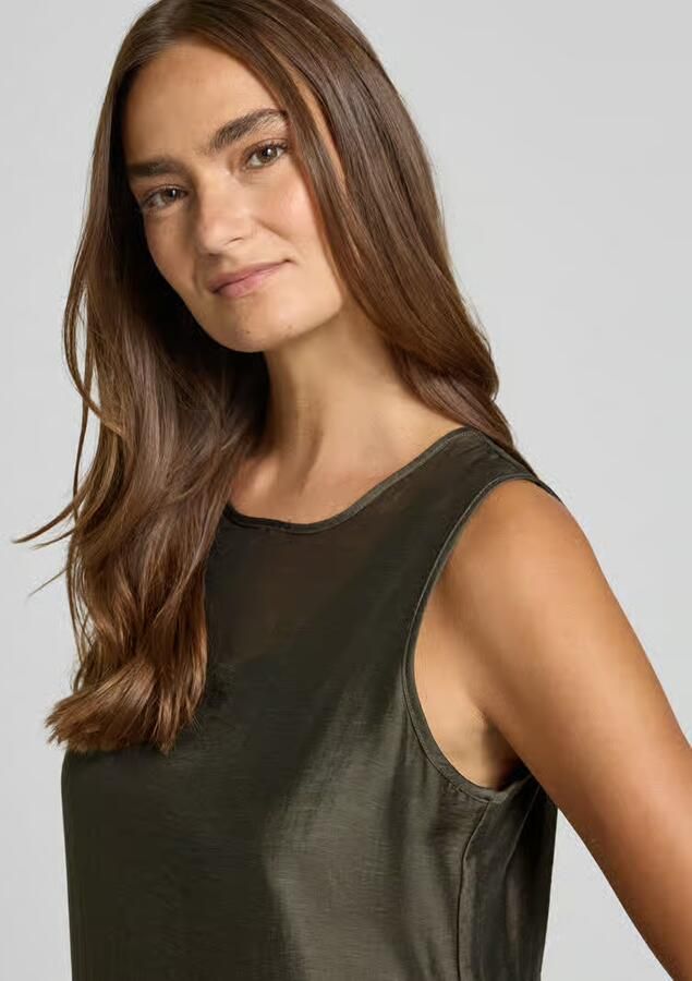 Opus midi-jurk met linnen model 'Welsa'