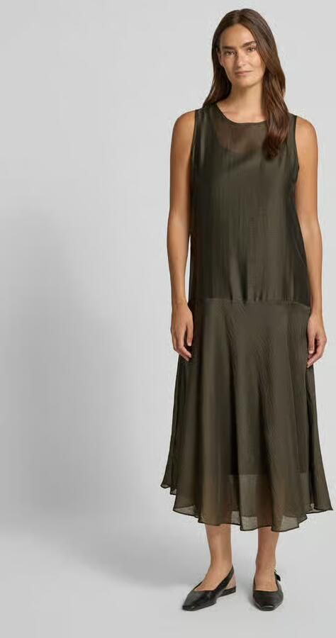 Opus midi-jurk met linnen model 'Welsa' - Foto 3