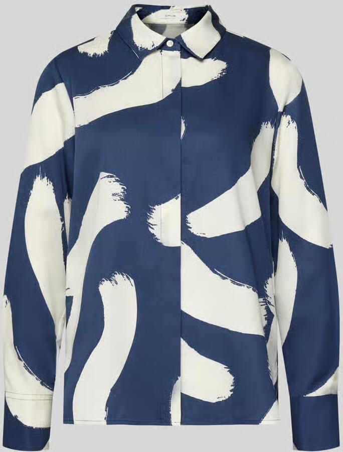 Opus Overhemdblouse met blinde knoopsluiting model 'Fumira'
