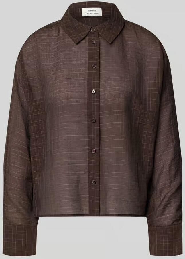 Opus Overhemdblouse met rasterruit model 'Fargyle'