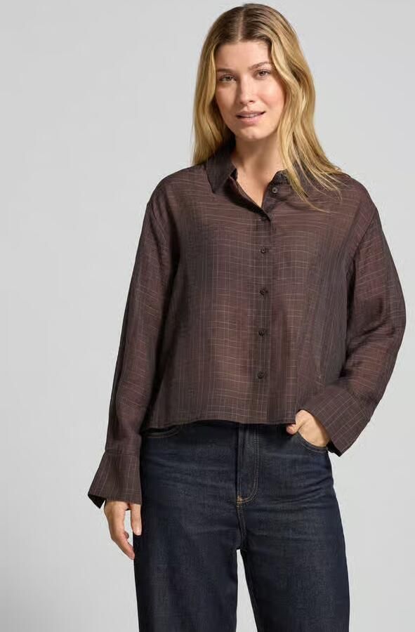 Opus Overhemdblouse met rasterruit model 'Fargyle' - Foto 2