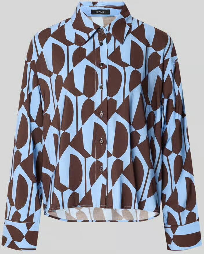 Opus Overhemdblouse van Viscosemix met Overhemdkraag Model 'Fetro'