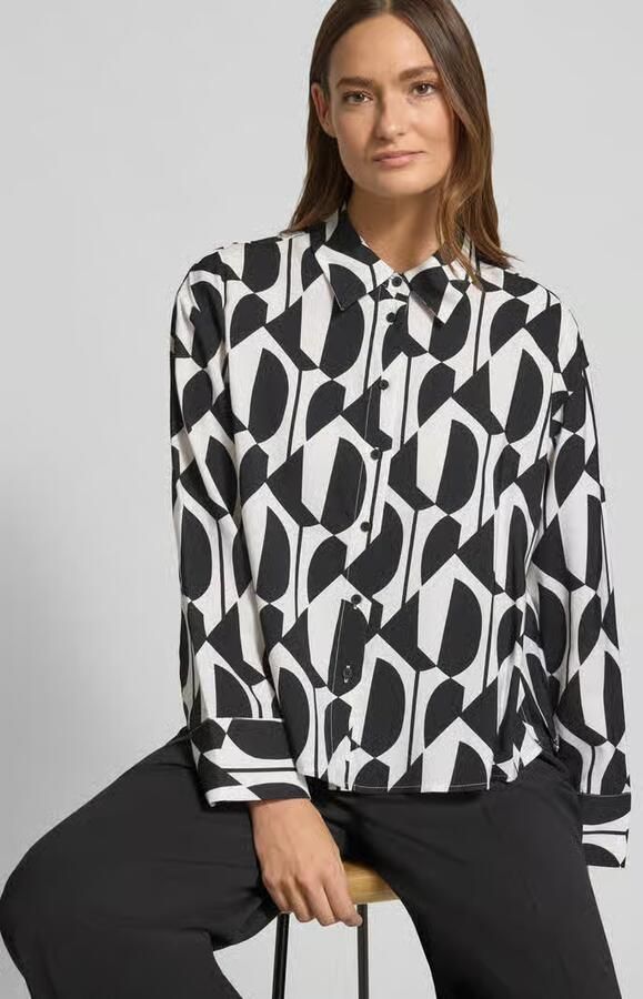 Opus Overhemdblouse van Viscosemix met Overhemdkraag Model 'Fetro' - Foto 2